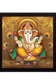 Lord Ganesha Satin Matt Texture UV Art Painting
