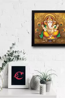 Lord Ganesha Satin Matt Texture UV Art Painting