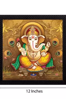 Lord Ganesha Satin Matt Texture UV Art Painting