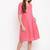 Pink Dobby Side Gathers Dress