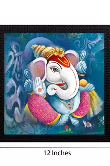 Lord Ganesha Satin Matt Texture UV Art Painting