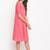 Pink Dobby Side Gathers Dress