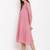 Pink Grid Dobby Flared Dress