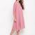 Pink Grid Dobby Flared Dress