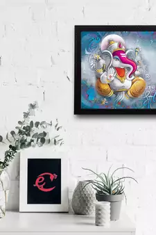 Lord Ganesha Satin Matt Texture UV Art Painting