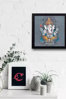 Lord Ganesha Satin Matt Texture UV Art Painting