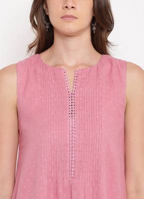 Pink Pin-Tucks Dress 5