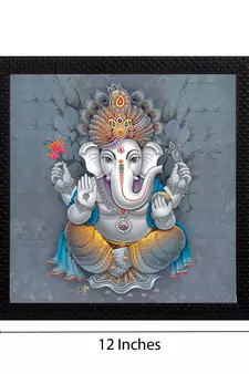 Lord Ganesha Satin Matt Texture UV Art Painting