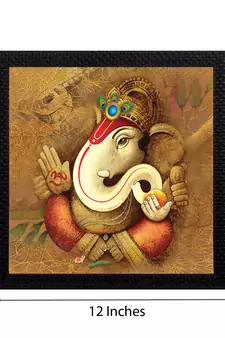 Lord Ganesha Satin Matt Texture UV Art Painting