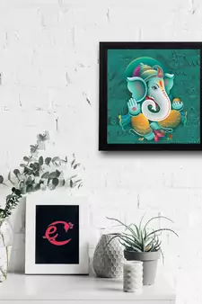 Lord Ganesha Satin Matt Texture UV Art Painting