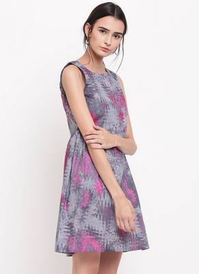Grey Print Mini Dress 3