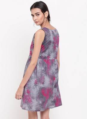 Grey Print Mini Dress 4