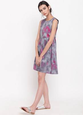 Grey Print Mini Dress 5