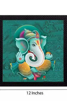 Lord Ganesha Satin Matt Texture UV Art Painting