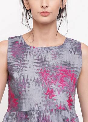 Grey Print Mini Dress 6
