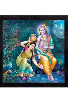 Radha Krishna Satin Matt Texture UV Art Painting