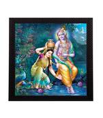 Radha Krishna Satin Matt Texture UV Art Painting