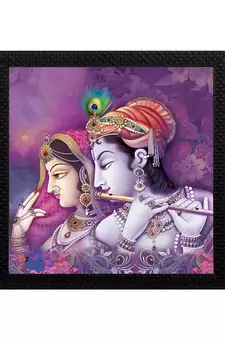 Radha Krishna Satin Matt Texture UV Art Painting
