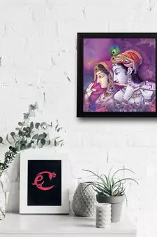 Radha Krishna Satin Matt Texture UV Art Painting