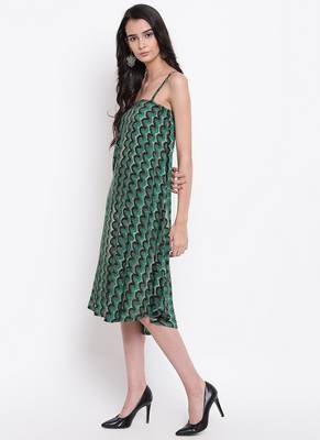 Green Chevron Strap Dress 2