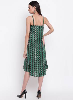 Green Chevron Strap Dress 4