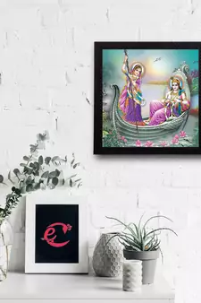 Radha Krishna Satin Matt Texture UV Art Painting