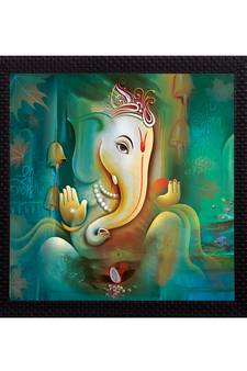 Lord Ganesha Satin Matt Texture UV Art Painting