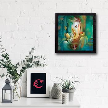 Lord Ganesha Satin Matt Texture UV Art Painting 2