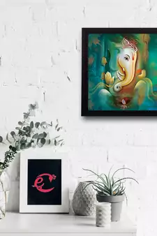 Lord Ganesha Satin Matt Texture UV Art Painting