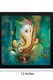Lord Ganesha Satin Matt Texture UV Art Painting
