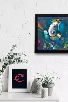 Lord Ganesha Satin Matt Texture UV Art Painting