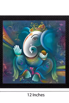Lord Ganesha Satin Matt Texture UV Art Painting