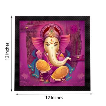 Lord Ganesha Satin Matt Texture UV Art Painting 3
