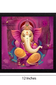 Lord Ganesha Satin Matt Texture UV Art Painting