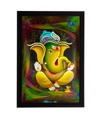 Lord Ganesha Satin Matt Texture UV Art Painting