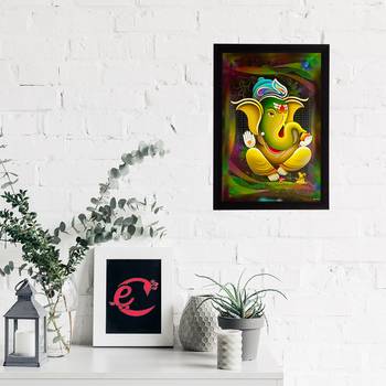 Lord Ganesha Satin Matt Texture UV Art Painting 2