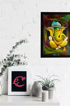 Lord Ganesha Satin Matt Texture UV Art Painting