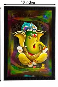Lord Ganesha Satin Matt Texture UV Art Painting