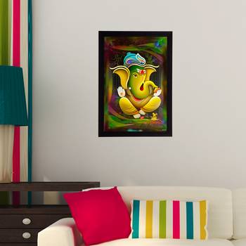 Lord Ganesha Satin Matt Texture UV Art Painting 4