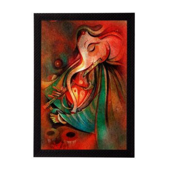 Lord Ganesha Satin Matt Texture UV Art Painting 1