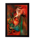 Lord Ganesha Satin Matt Texture UV Art Painting