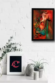 Lord Ganesha Satin Matt Texture UV Art Painting