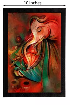 Lord Ganesha Satin Matt Texture UV Art Painting