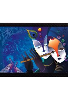 Radha Krishna Satin Matt Texture UV Art Painting