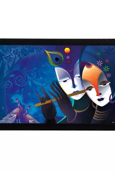 Radha Krishna Satin Matt Texture UV Art Painting