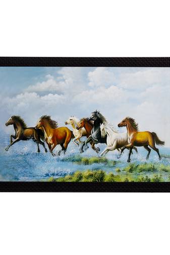 Running 7 Lucky Horses Satin Matt Texture UV Art Painting