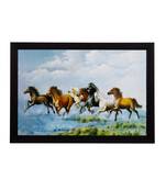 Running 7 Lucky Horses Satin Matt Texture UV Art Painting