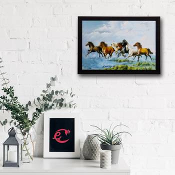 Running 7 Lucky Horses Satin Matt Texture UV Art Painting 2