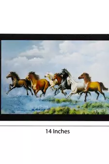 Running 7 Lucky Horses Satin Matt Texture UV Art Painting