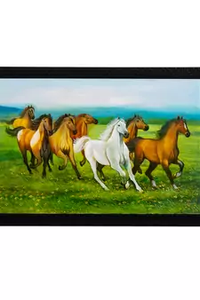 Running 7 Lucky Horses Satin Matt Texture UV Art Painting